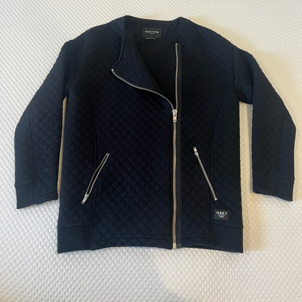 Black Quilted Obey jacket